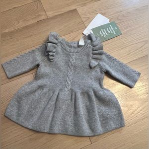 H&M Grey Girls Knit Dress, NWT, Size PM (0-1M)